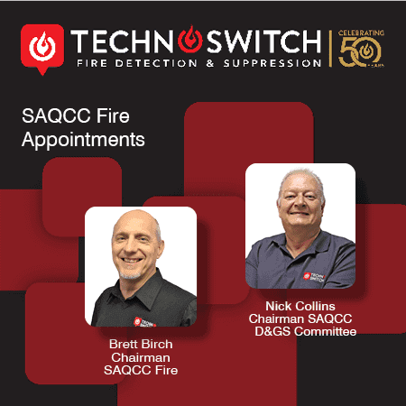 Our Managing Director, Brett Birch, has been elected Chairman of SAQCC Fire. Nick Collins, our Training & Development Manager, is the new Chairman of the SAQCC D&GS Committee. Thank you for your dedication and commitment to the fire industry, Brett and Nick – you make us proud!